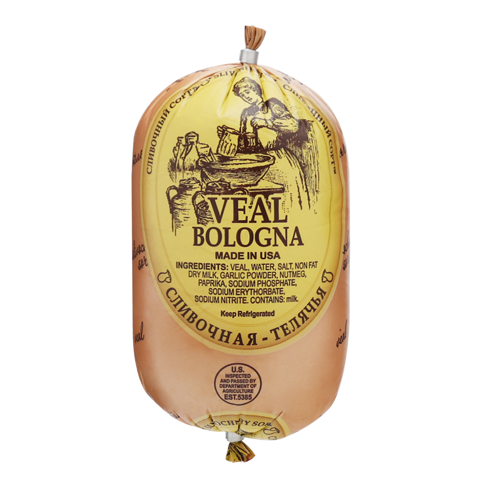 Телятина Bologna Chubs — Предварительная упаковка — около 1 фунта